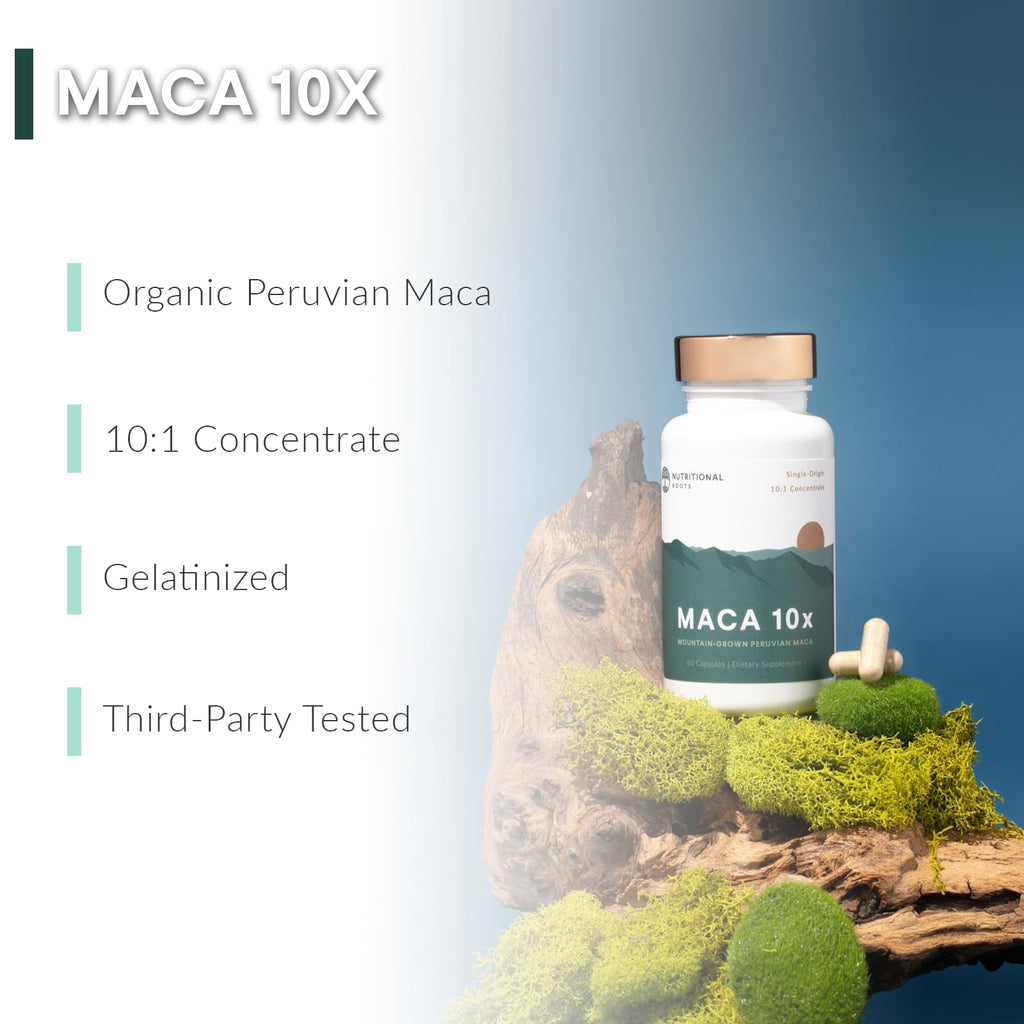 Nutritional Roots Organic Peruvian Maca Root 60 Gelatinized Capsules