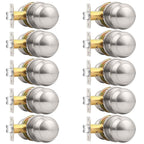 Probrico Interior Door Knobs for Hallway, Flat Ball Closet Door Knob Brushed Nickel Finish, 10Pack Passage Door Knobs Brushed Nickel Door Knob
