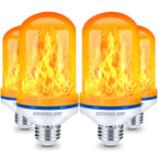 CPPSLEE Upgraded Flame Light Bulbs, 4 Modes Flickering Light Bulbs, E26 Base Fire Flame Bulb for Halloween Decorations Outdoor, Christmas Lights Patio Indoor Home Decor (Yellow, 4 Pack)