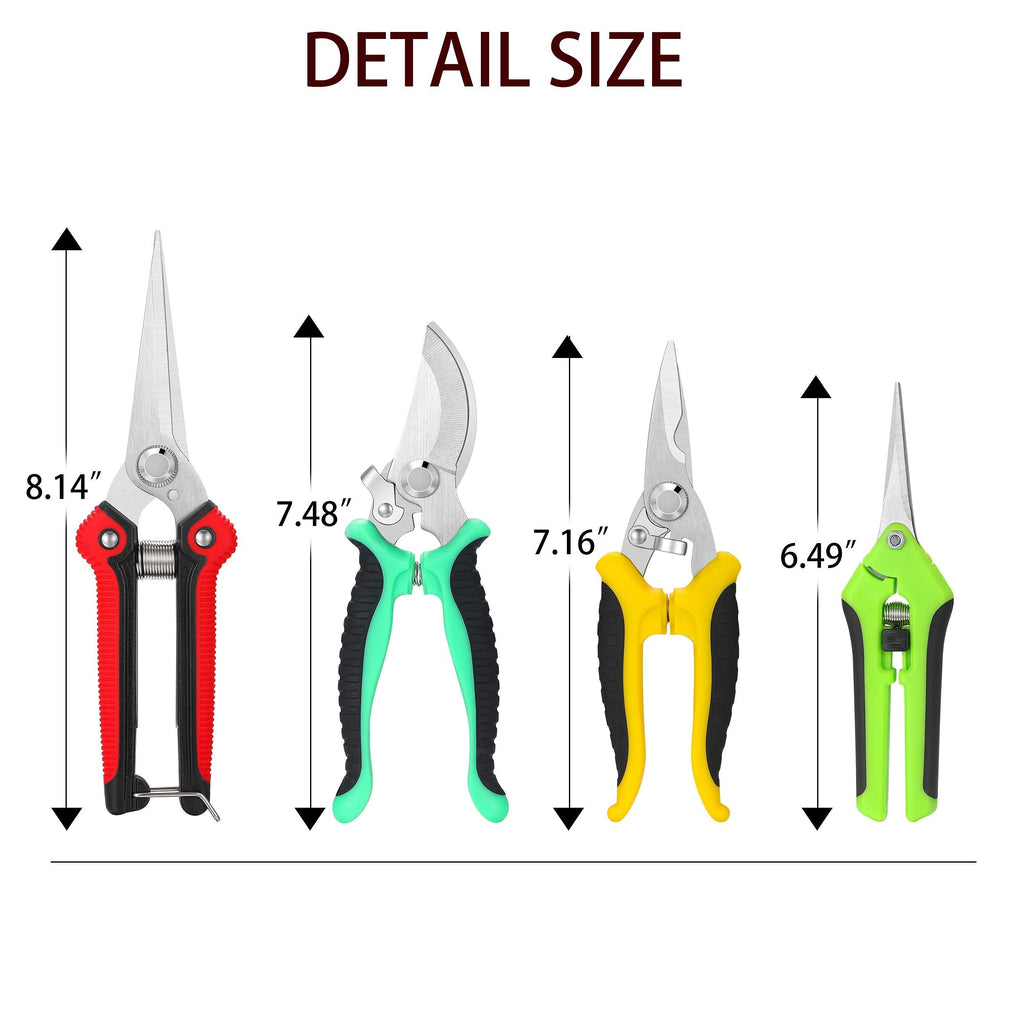 5‑Piece Garden Pruning Shears Set with Gloves & Storage Bag – Stainless Steel Trimming Scissors for Flowers, Herbs & Small Branches – Ergonomic Gardening Tools Kit (Multi-color)