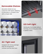 Feelfunn 24 Can Beverage Refrigerator, Mini Fridge, Black