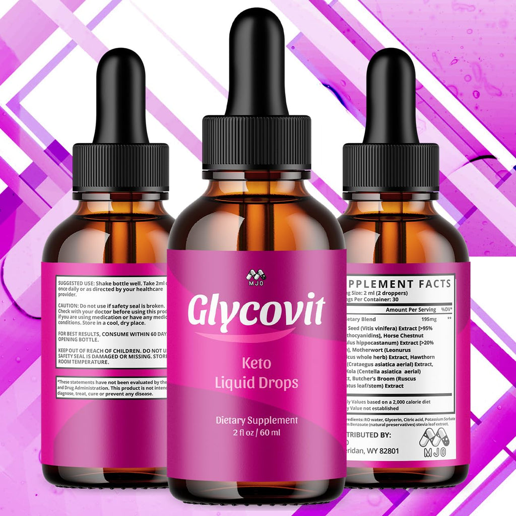 (5 Pack) Glycovit Drops, Official GlycovitDrops with All Natural Ingredients, Advanced Health and Wellness Vitamin Supplements Formula Max Strength Active Lifestyle Multivitamin Support (150 Servings)