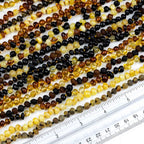 Baltic Amber Necklace - 12.5", Polished Beads, Cognac Color
