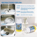 Wild Tornado Sink and Drain Cleaner, Wild Tornado Pipe Dredge, Powerful Sink and Drain Cleaner Powder, Fast Foaming for Kitchen Toilet Pipeline Quick Cleaning Tool (4PC)