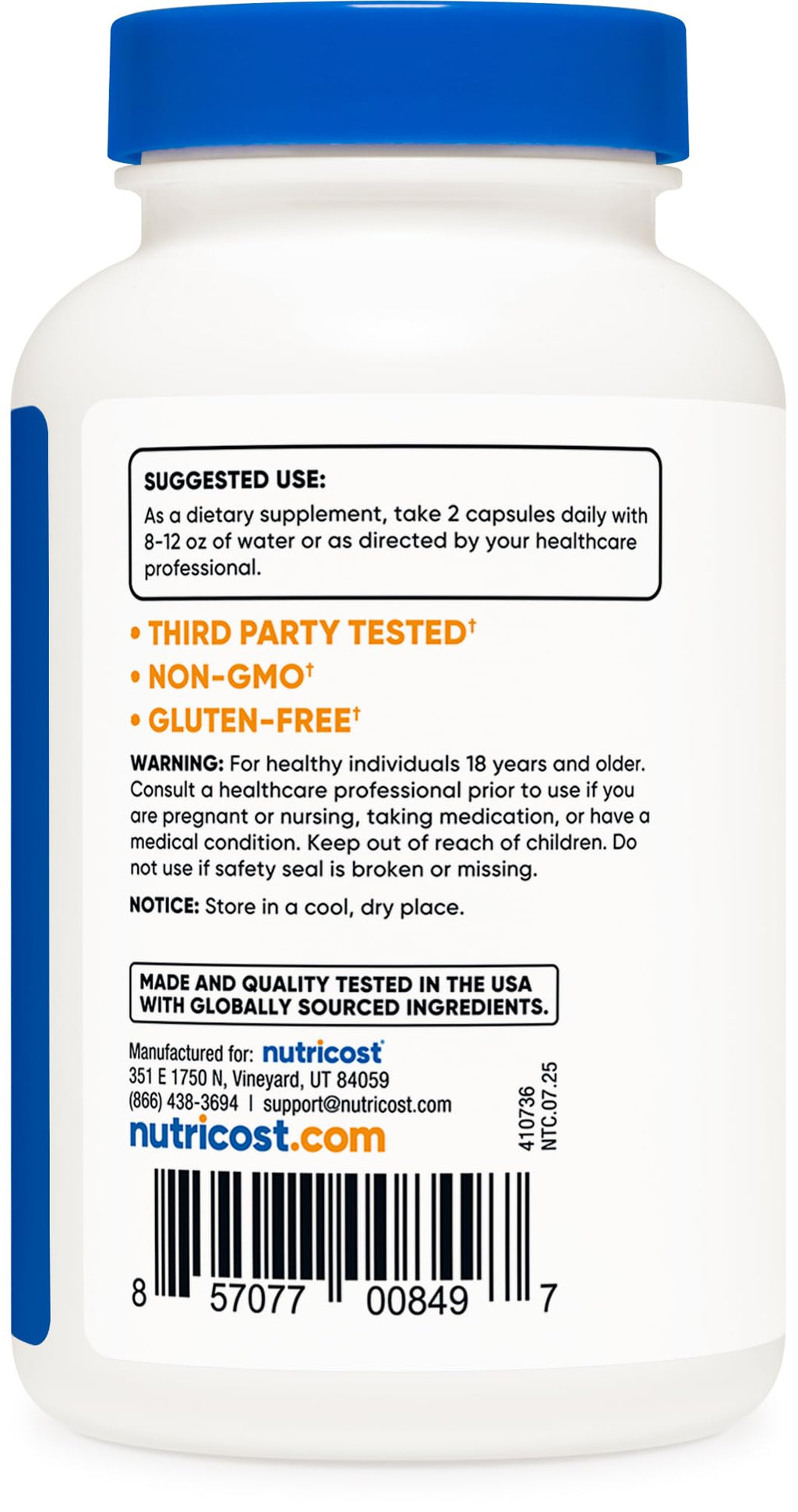 Nutricost L-Citrulline 500mg, 120 Capsules - Gluten Free, Non-GMO, 1000mg Per Serving (60 Serv) (Pack of 2)