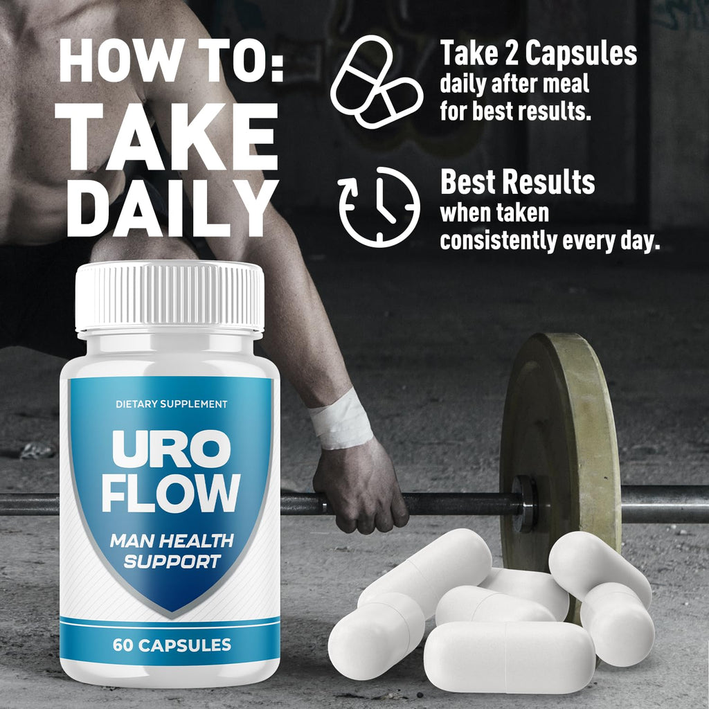 (2 Pack) URO Flow Capsules, UroFlow Pills for Men with All Natural Ingredients, Advanced Formula Men's Health and Wellness Pill, Maximum Strength Multivitamin Formula Supplement (120 Capsules)
