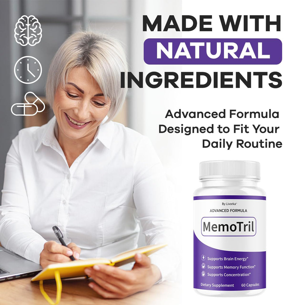 (2 Pack) Memotril Capsules - Official Memo Tril Advanced Brain Health Supplement Support Pills, All Natural Formula Memotril Vitamins For Overall Health & Wellness Reviews, 120 Capsules For 2 Months