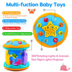 Tsomtto Toddler Toys Ocean Projector Rotating Musical Learning Toys