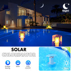 Solar Pool Chlorine Floater, Upgraded Flame Chlorine Tablet Floater for 3 Inch Tablets, Large Pool Dispenser,Floating Chlorine Floater with Adjustable Flow,Solar ChlorineFloater for Hot Tub