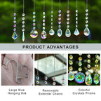 9 PCS Crystal Rainbow Suncatchers, Hanging Crystals Sun Catchers Pendants