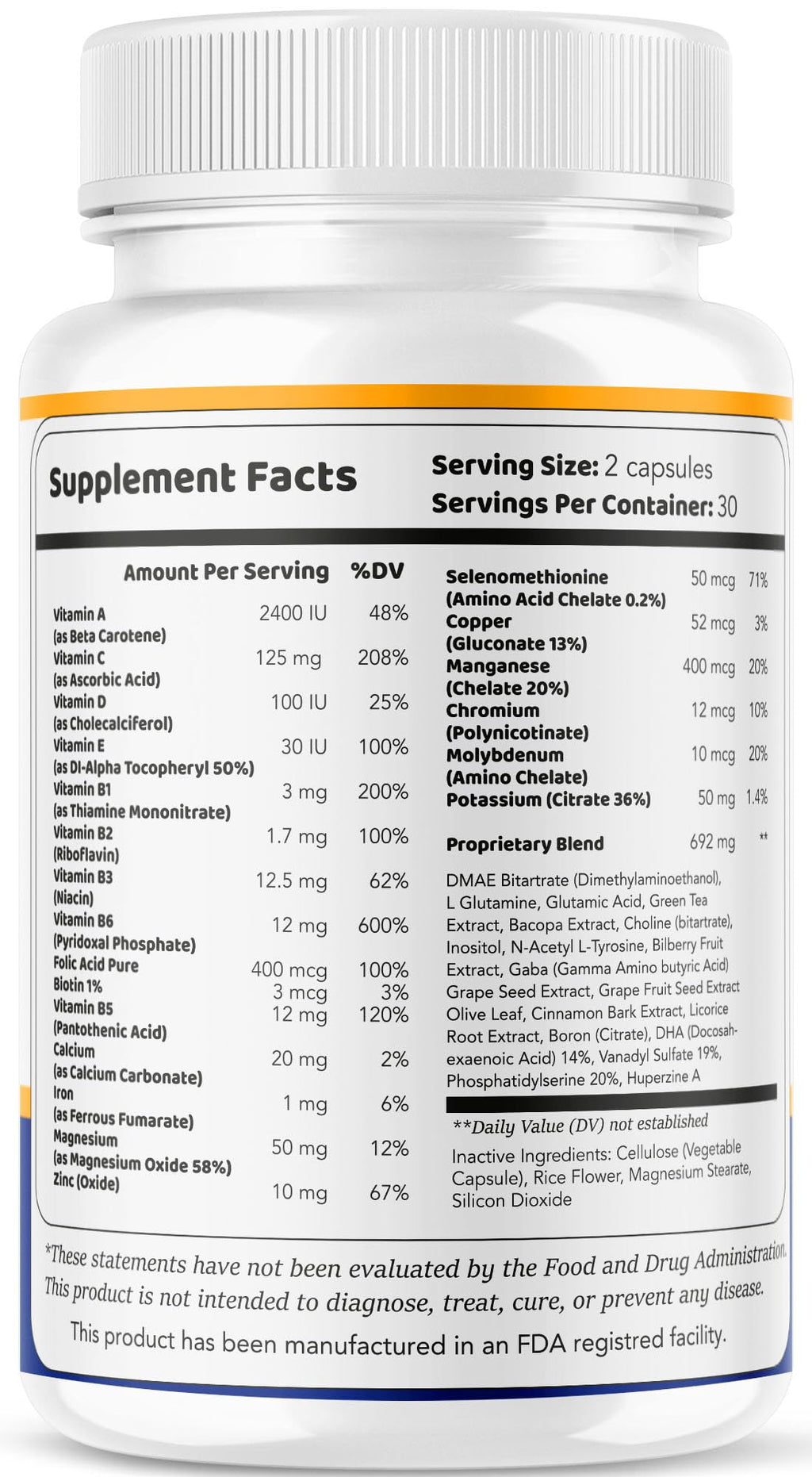 Brain Defender - Official Brain Defender Supplement Advanced Pills, Natural Brain and Memory Support, Brain Defender Health & Wellness Multivitamin, 60 Capsules for 1 Month