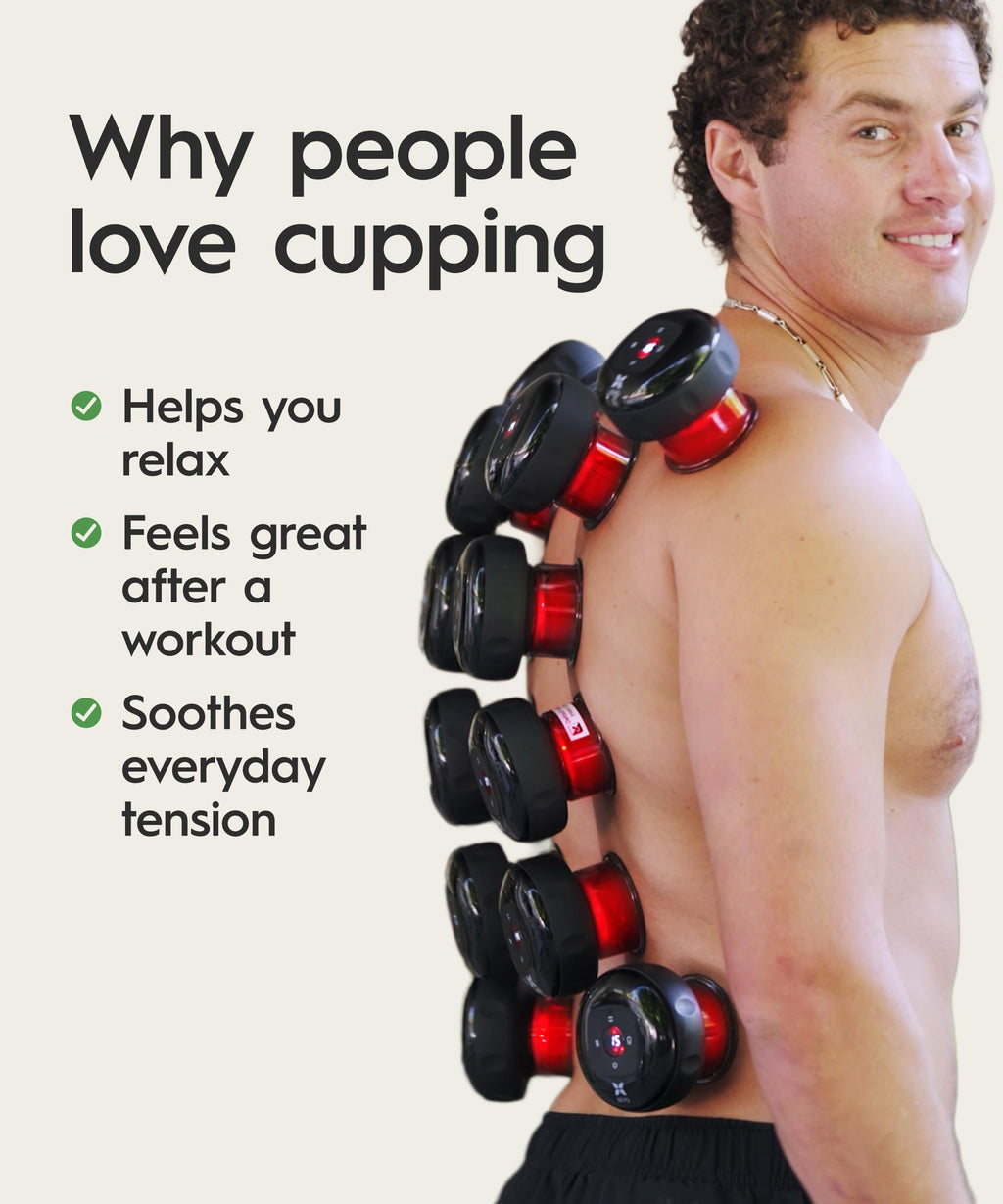 REVO The Original 4-in-1 Smart Cupping Massager with LED Light, Heat, Dynamic Suction & Vibration Massage, Portable Cordless Rechargeable Cupping Device for Body- 1 Pack