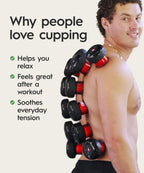 REVO The Original 4-in-1 Smart Cupping Massager with LED Light, Heat, Dynamic Suction & Vibration Massage, Portable Cordless Rechargeable Cupping Device for Body- 1 Pack