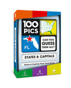 100 PICS US States & Capitals Flash Cards | All 50 States and Capitals to Learn | Fun and Functional Case | Ultimate Flashcards for United States Geography | Card Games for Kids and Adults | Ages 6+