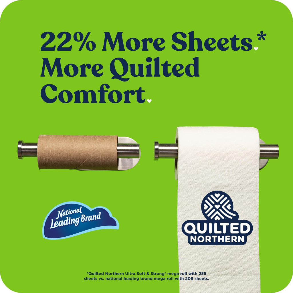 Quilted Northern Ultra Soft & Strong Toilet Paper, 18 Mega Rolls = 72 Regular Rolls, 4X Stronger*, Premium Soft Toilet Tissue
