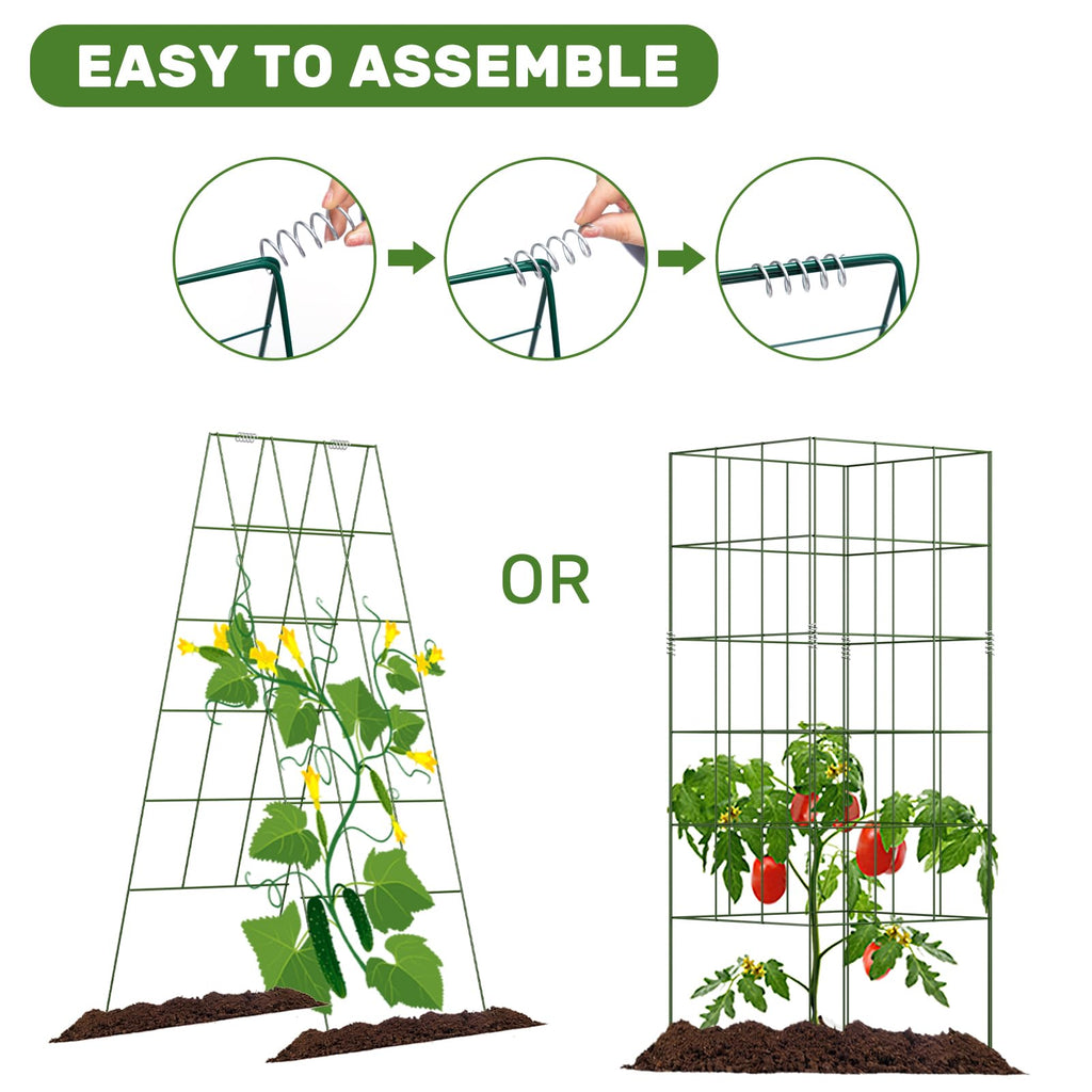 DOEWORKS 48" Cucumber Trellis, 2-Pack, Foldable, for Cucumbers, Beans, Tomatoes, Flowers