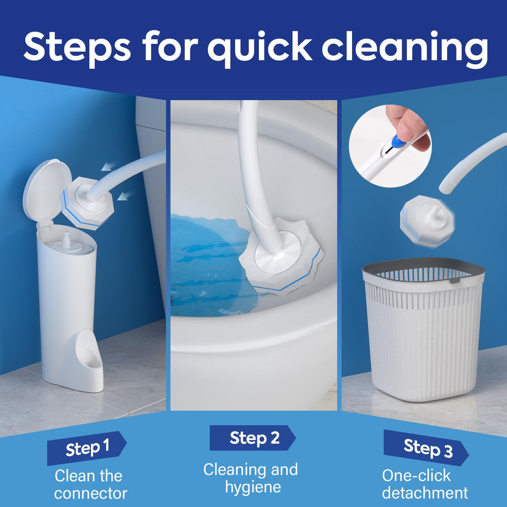 Clorytom 50 Count Toilet Wand Refills for Clorox, Premium Toilet Cleaner Refill Pads, Replacement Brush Heads Compatible With Most Toilet Wand Refill System, No Falling Apart, Fresh Fragrance