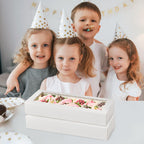 Ocmoiy 20 Pack Cookie Boxes, 16x6.5x2.5 Inch Bakery Boxes with Window, Auto-Popup Treat Box for Chocolate Covered Strawberries, Cocoa Bombs, Donuts, Muffins, Pastries