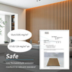 Art3d 4 Pieces 94.5" x 7.9" Acoustic Slat Wood Wall and Ceiling Panels,Fluted Modern Sound Absorbing Panels, Teak