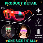 TURNMEON 20 Pack LED Glasses Halloween Party Favors 6 Colors Light Up