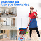 Mop Heads Replacements for Ocedar, 5 Pack Mop Replace Head for Ocedar RinseClean 2-Tank System, Spin Mop Replacement Head with 2 Scrubber Mop Head, Microfiber Mop Refills Deep Cleaning