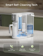 DREO Reverse Osmosis Water Filter Countertop, RO Filtration System, 3:1 Pure to Drain, TDS & Filter Life & 2 Autofill Pitchers, Self-Cleaning Water Purifier, RO Water Filter