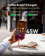 INIU 10000mAh 45W Fast Charging Portable Charger, Smaller Travel Power Bank
