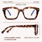 IBOANN Oversized Blue Light Glasses for Woman, Funky Fashion Glasses With Preppy Look, Reduce Screen Fatigue Computer Glasses