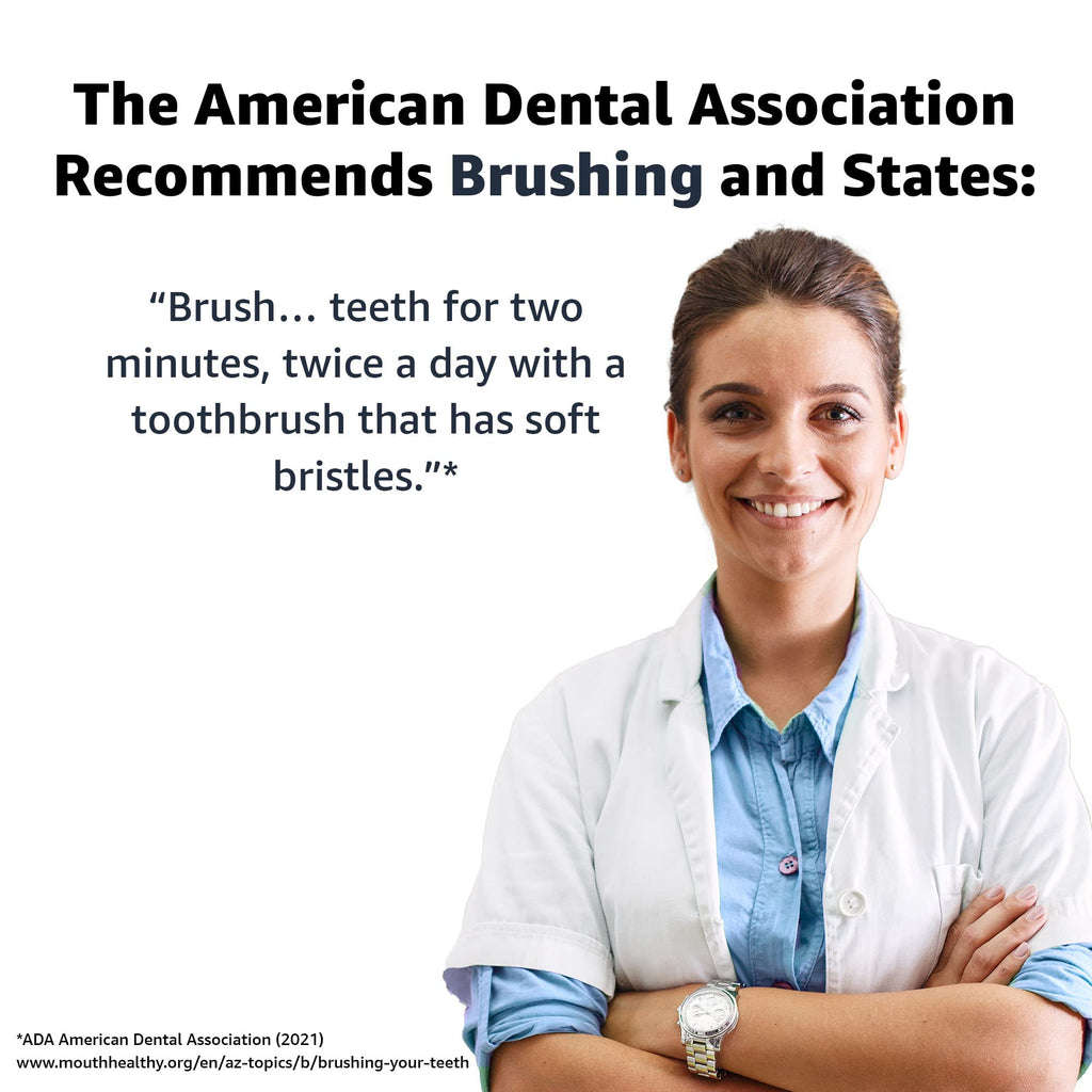 Amazon Basics Clean Plus Soft Bristle Toothbrushes with Angled End-Tuft, Cheek and Tongue Cleaner, Full Size, 10 Count, 1 Pack (Previously Solimo)