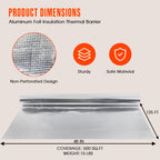 ZXQDRE Sauna Foil Vapor Barrier, 500 sqft Aluminum Insulation Roll Heavy-Duty Non-Perforated Reflective Thermal Barrier for Energy Efficient Sauna, Attic, Garage and Crawl Space (4FT x 125FT)