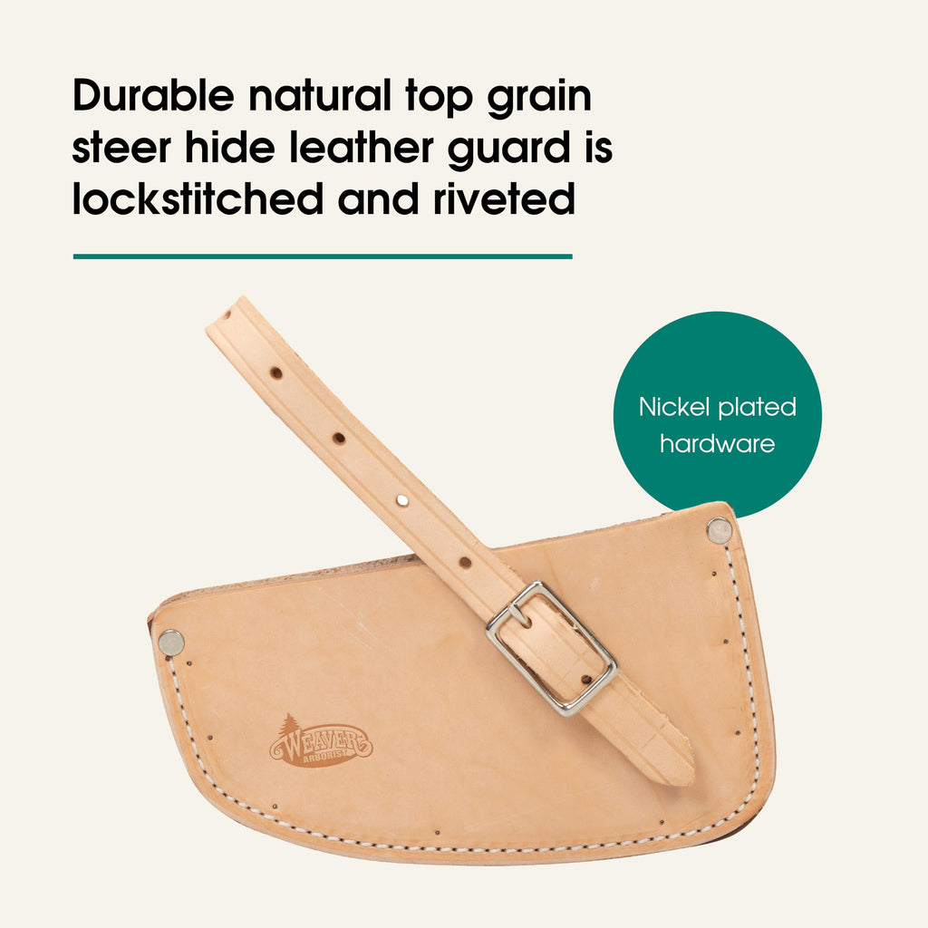 Weaver Arborist Axe Guard, One-Piece Top Grain Steer Hide Leather Hatchet Sheath with Adjustable Buckle Strap, Fits Edges up to 5-3/8 in, Tan
