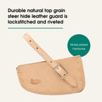 Weaver Arborist Axe Guard, One-Piece Top Grain Steer Hide Leather Hatchet Sheath with Adjustable Buckle Strap, Fits Edges up to 5-3/8 in, Tan
