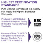 Pure C8 MCT Oil | Boosts Ketones 4X Versus Other MCTs | Supports Keto & Fasting | Highest 99%+ Purity | 100% Coconut Sourced | Vegan Safe & Gluten Free | Premium Lab Tested Purity | 100ml Ketosource®