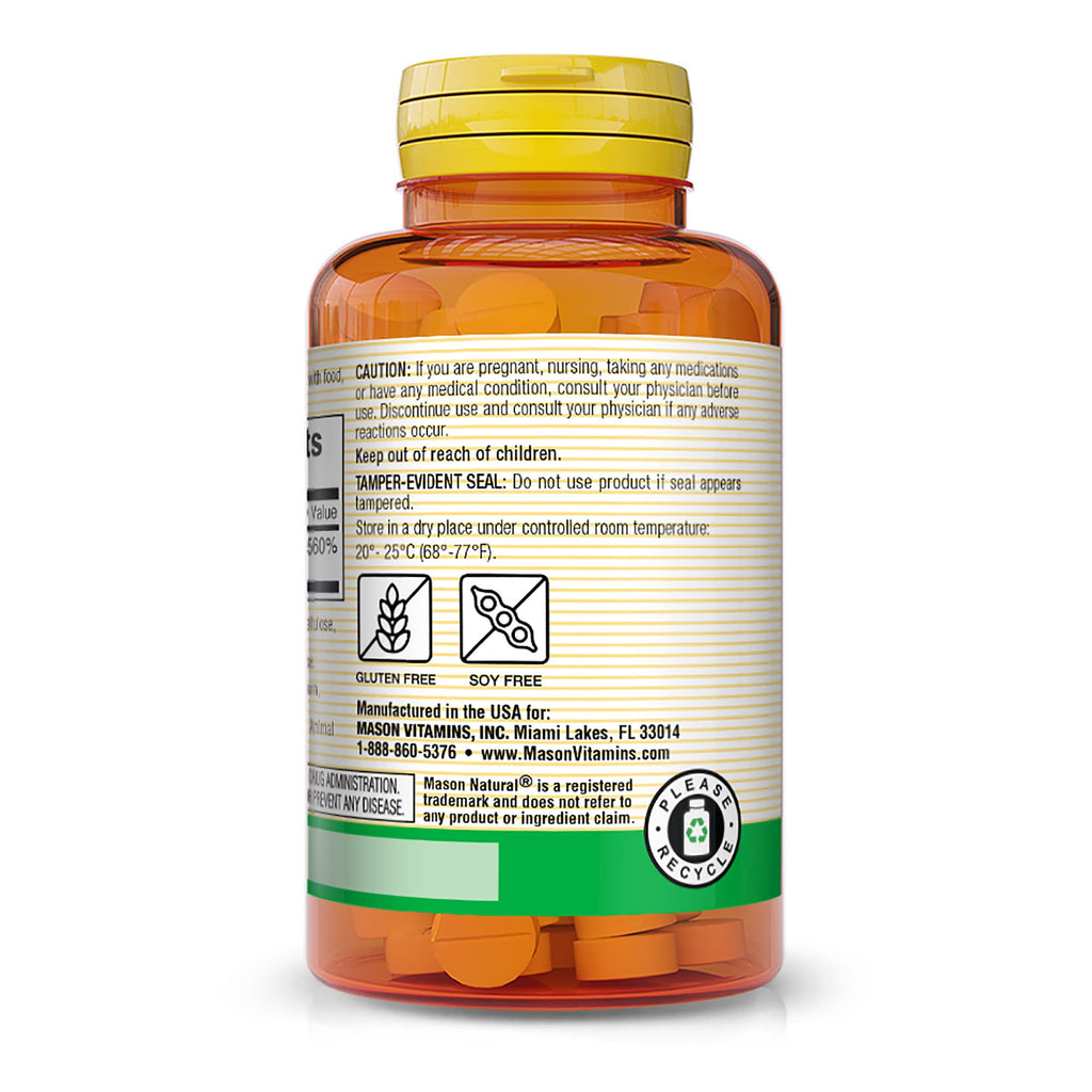 MASON NATURAL Vitamin C 500 mg, Daily Dietary Supplement with Essential Nutrient to Support Immune Function & Overall Wellness, 100 Tablets (Pack of 3)