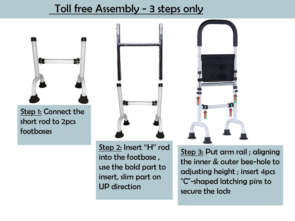 Stand Assist Aid for Elderly; Couch Stand Assist Rail; 4 Prong Canes for Women for Stability; Standing Support for Seniors Tight Spaces; Toilet Safety Rail; Height Adjustable; Weight 5lbs, Bear 350lbs