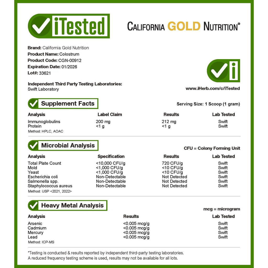 California Gold Nutrition Colostrum, 7.05 oz (200 g)