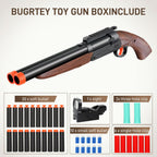 Bugrtey Double-barreled Toy Gun - Two Modes Realistic Soft Bullet Toy Guns Blaster with Sight - Educational Shooting Toy Shotgun - Ideas Gifts for Christmas Birthday Halloween Present
