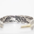 Innocence S925 Silver-Plated Antique Wide Feather Cuff Bracelet For Men Women Adjustable Retro Twisted Feathers Bracelets Gift Jewelry (Feather)