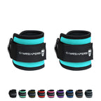 Gymreapers Ankle Straps (Pair) For Cable Machine Kickbacks, Glute Workouts, Lower Body Exercises - Adjustable Leg Straps with Neoprene Padding (Cyan, Pair)
