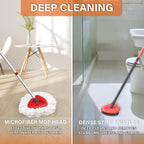 Fatmass 5 Pack Spin Mop Head Replacement for O Cedar EasyWring 1-Tank System,Include 4 Mop Replace Heads + 1 Upgrade Scrubber Brush, 100% Microfiber Mop Refills Deep Cleaning Machine Washable