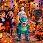 GOOSH Inflatable Dinosaur Costume for Kids Riding T Rex Funny Blow Up Boys Girls Costume for Halloween Fancy Dress Party Cosplay