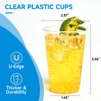 RACETOP 500 pack 9 oz Disposable Plastic Cups, Clear Plastic Cups Tumblers, Disposable Cups Bulk, Transparent for Wedding, Thanksgiving, Birthday, Halloween, Christmas Party