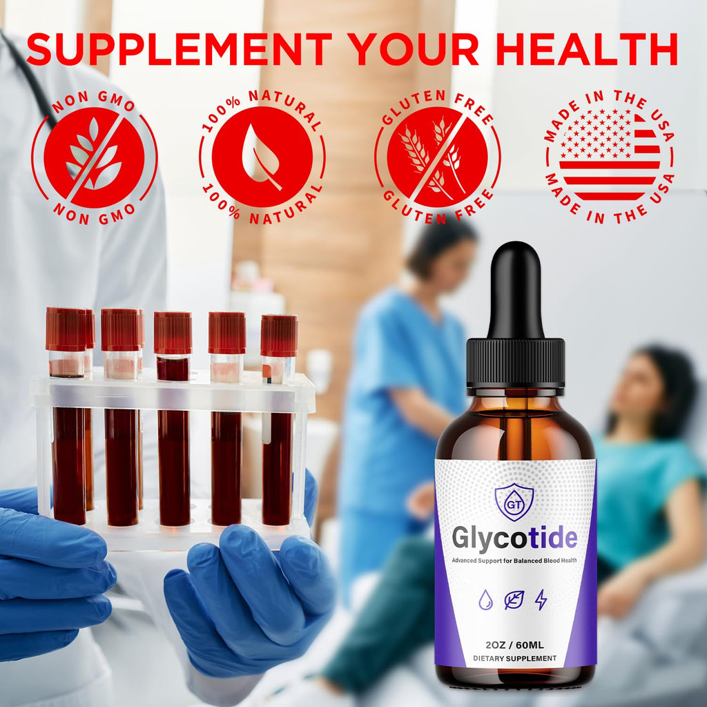 (5 Pack) Glycotide Drops, Official Glycotide Blood Support Drops with All Natural Ingredients, Advanced Health & Wellness Support Formula with Maximum Strength Multivitamin Ingredients (150 Servings)