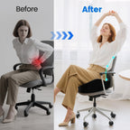SofterCharm Seat Cushion, Memory Foam Chair Cushions for Tailbone/Sciatica Easing, Chair Pillow with Handles for Car, Office Chair Cushion with Non-Slip Design, Ideal for Post-Surgery Recovery(Black)