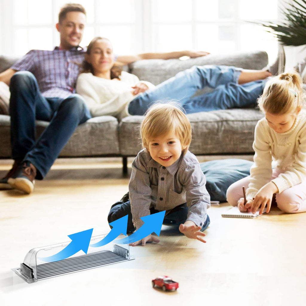 Wea&Hea 2 Pack Magnetic Air Vent Deflector, 9"-15.5" Adjustable Vent Cover with Optimized Ferrite Magnets for Ceiling/Floor/Wall Registers - Clear Heat/AC Deflector for Under Furniture & Home Comfort