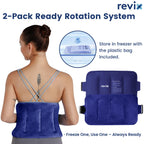 REVIX Reusable Ice Pack for Back Relief, Soft Plush Lining Gel Cold Packs for Lower Back, Shin, Knee, Hip, Arm, Flexible Cold Compress, 16 × 9 ", 2 Packs