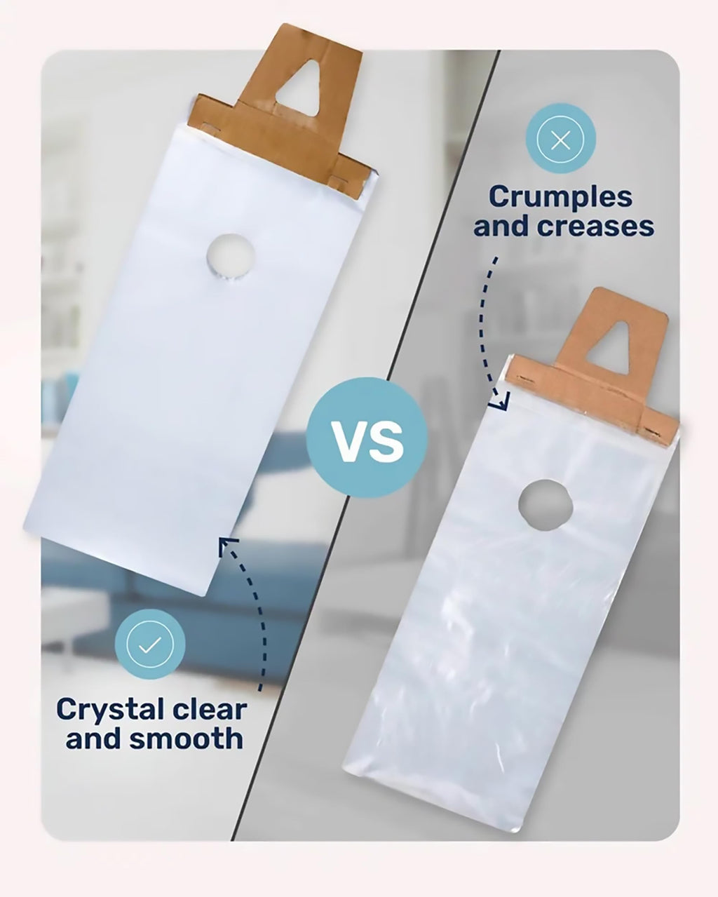 TidyFriend Plastic Door Hanger Bags 6” x 12” (1000 Pack), Clear Door Hanger Bags Protects Flyers, Brochures, Notices, Printed Materials, Waterproof and Secure