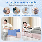 Mybow Double Bed Rail, U Bar for Medical Bedside Safety Assisting Rails, Railing Support for Elderly Adults Under Mattress Handrail, Hospital Dual Bed Rails for Seniors Twin Full Queen Adjustable Rail