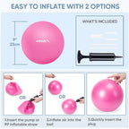 APEXUP Yoga Ball Exercise Ball, Heavy Duty Pilates Ball for Fitness, Balance, Core Workout, Physical Therapy (XXS (9") 23cm, Fuschia)