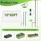 8 Pack 2.7ft Metal Garden Netting Covers Kit for Raised Beds